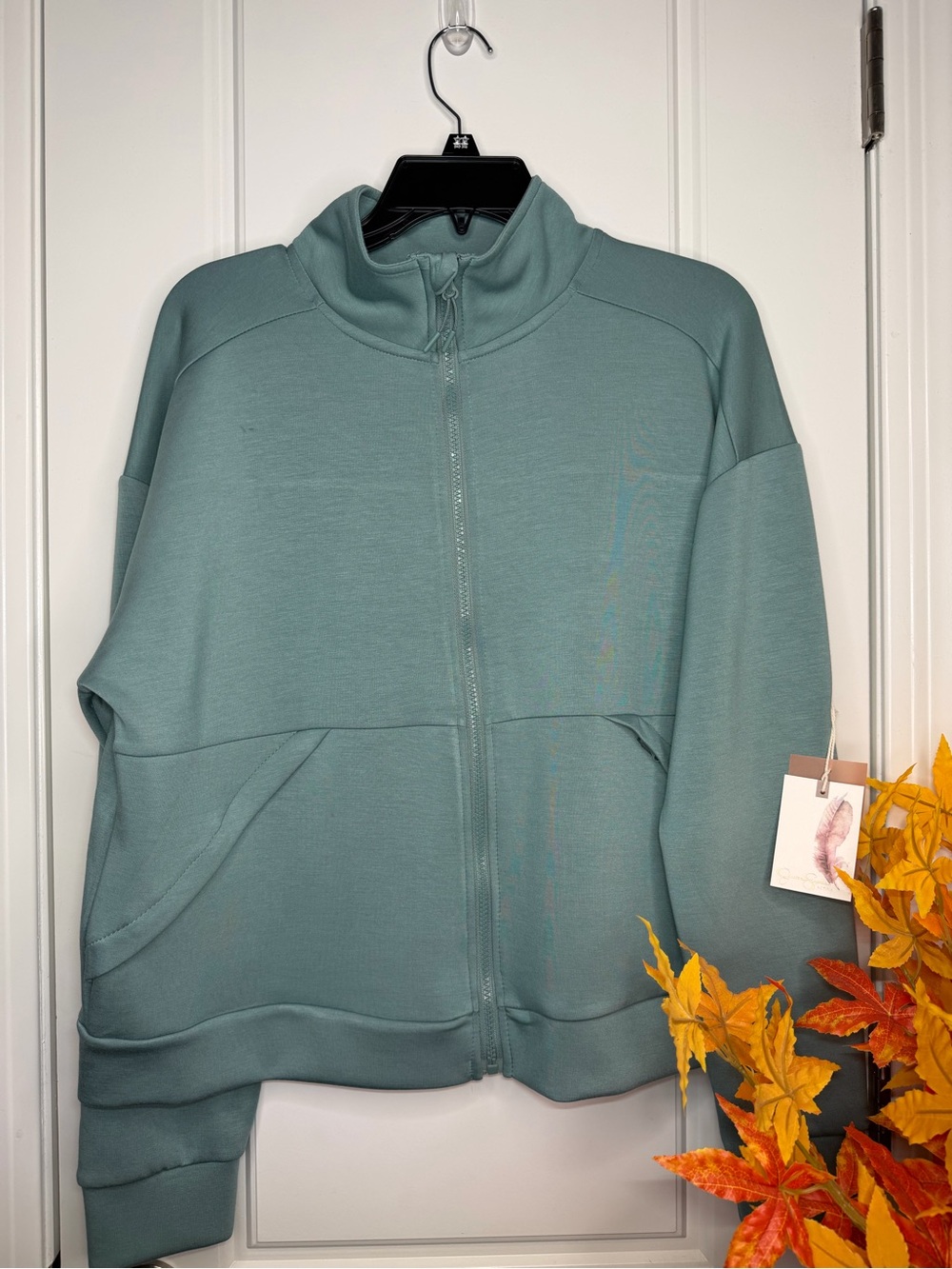 Jessica Simpson Sage Green Zip-Up Jacket